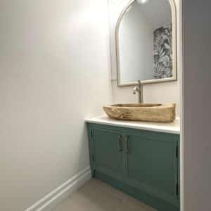 vanite salle de bain style rétro verte